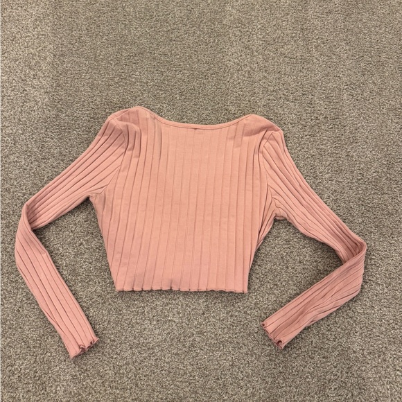 SOLD SHEIN Pink Cropped Button Up Cardigan Size: M - Picture 3 of 4